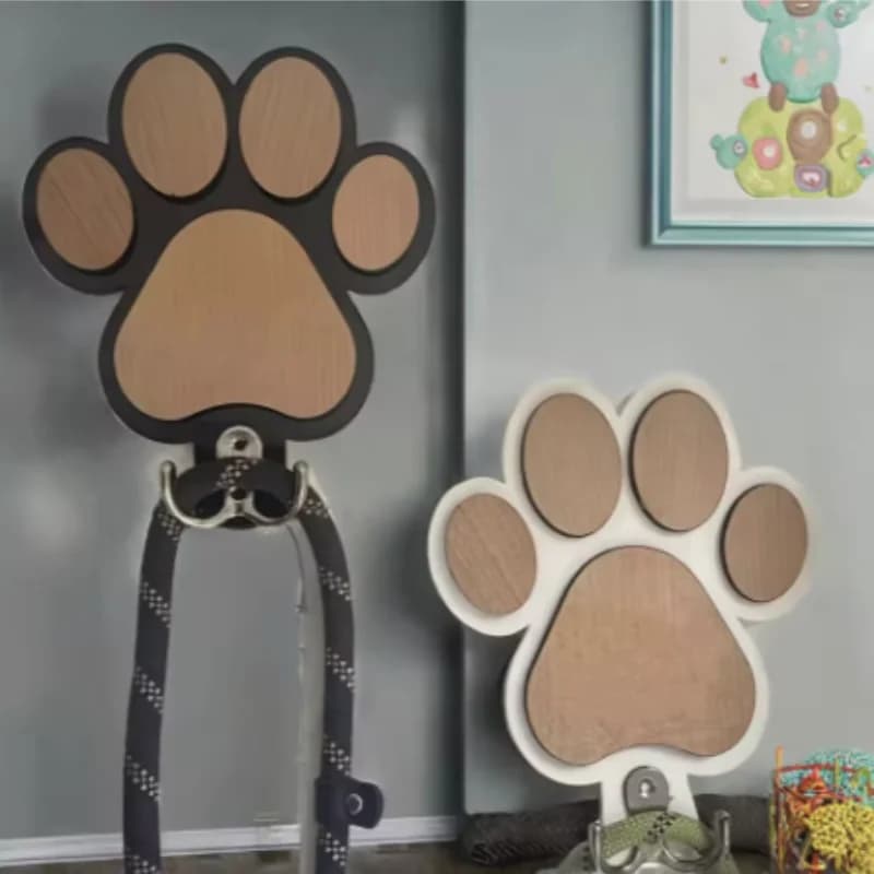 Gancio da Parete in Legno con Impronta di Zampa per Guinzaglio - Design a Artiglio, Porta Cappotto e Collare per Amanti dei Cani, Regalo Unico per Animali Domestici