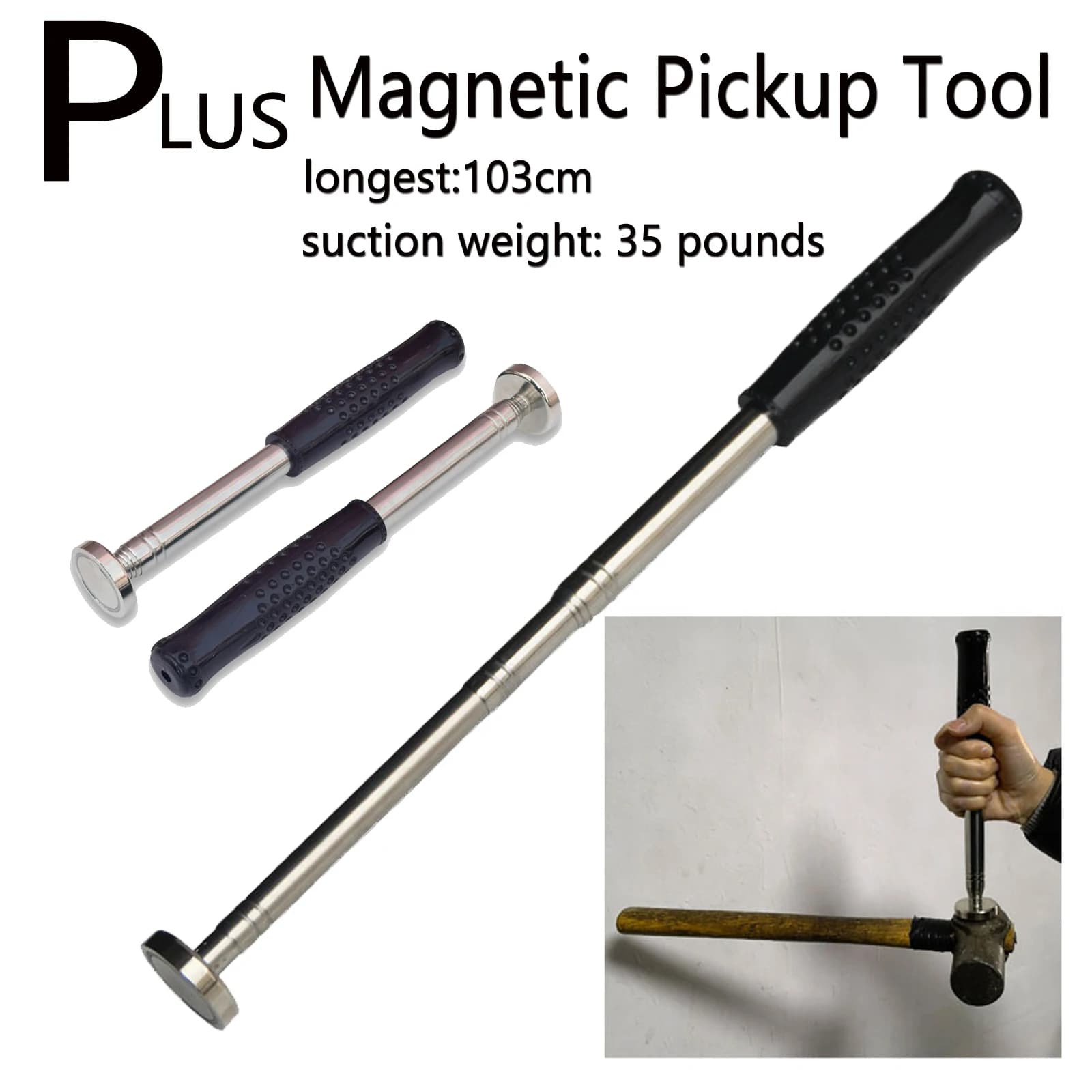 Strumento di raccolta telescopico magnetico pesante 41 "lungo 35 libbre Magneti Strumenti di estensione Magnete Stick Gadget per lavello Scarico Meccanico Auto