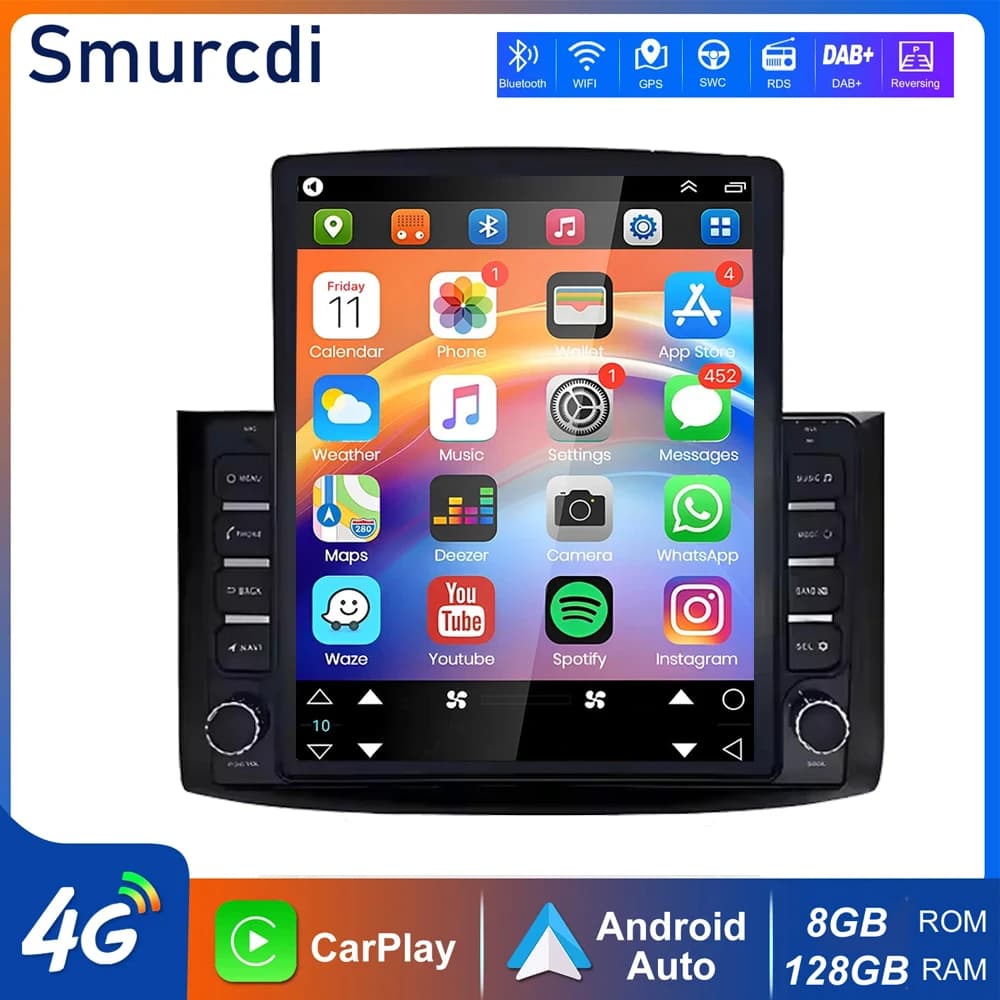 Autoradio Android 16 da 9,7 pollici con Carplay per Chevrolet Aveo T250 2006-2012 e Nexia 1 2020-2022, lettore multimediale stereo GPS 4G+WIFI