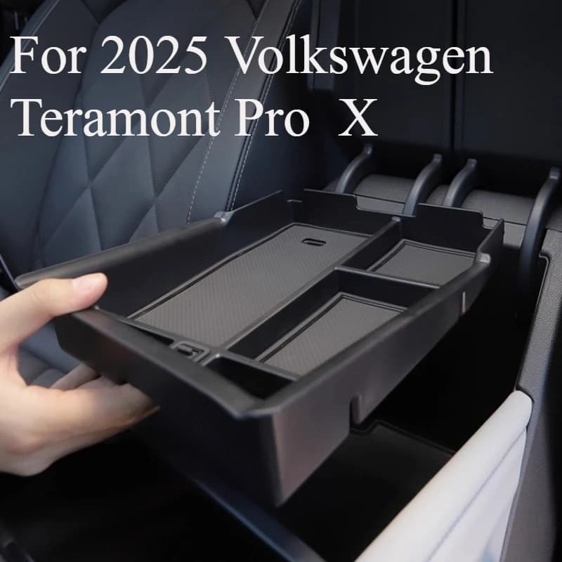 Per Volkswagen Teramont Pro X 2025 Vassoio organizer per console centrale, scatola portaoggetti antiscivolo Scatola bracciolo Accessori interni auto
