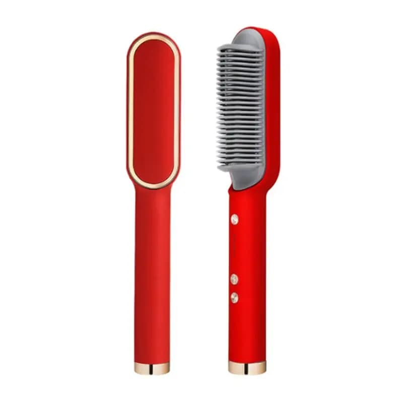 Pettine Lisciante B01C 2 in 1, Pettine Riscaldante Professionale Multifunzione a Riscaldamento Rapido, Strumento Styler Anti-Scottatura, Spina EU