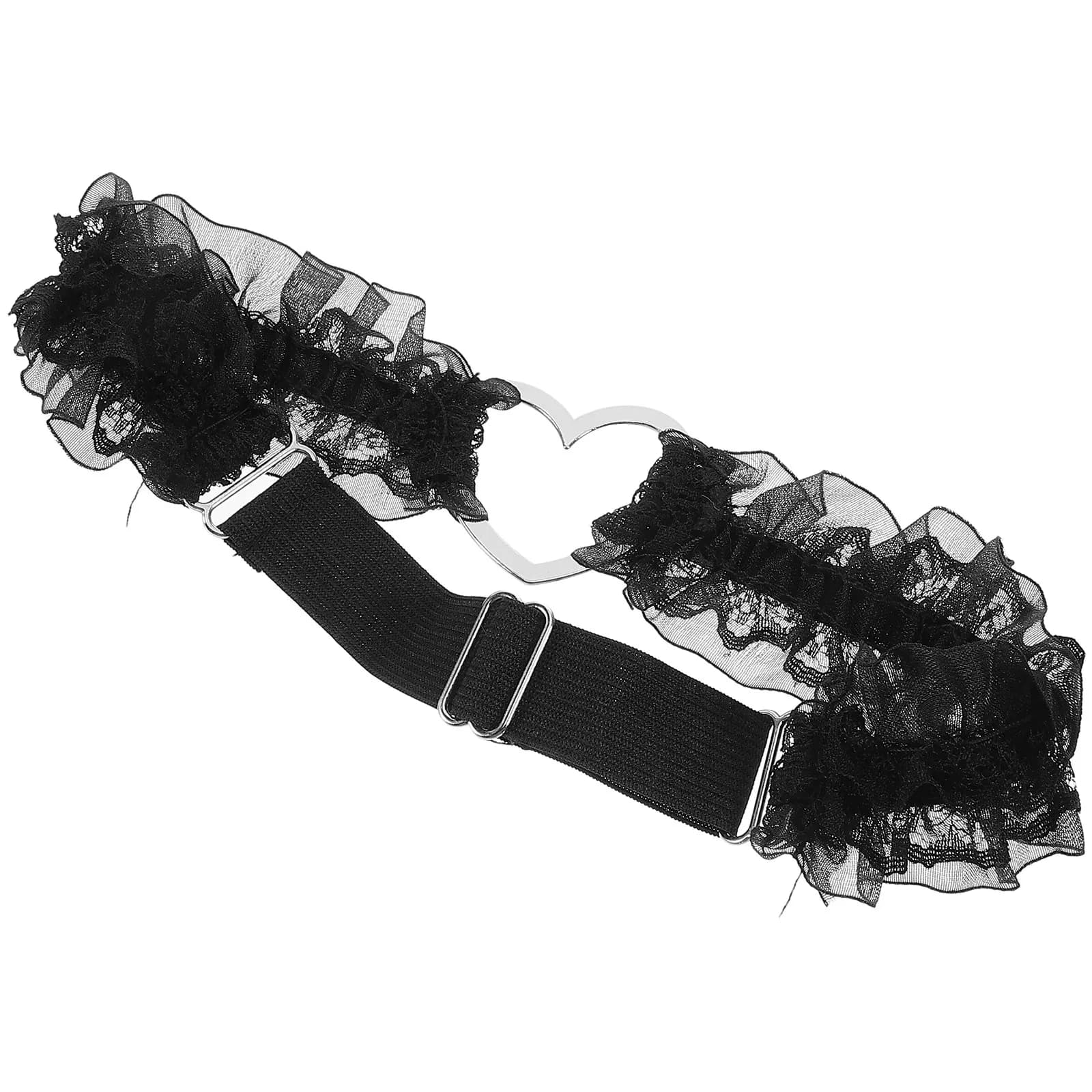 Giarrettiera in Pizzo a Cuore Elegante Regolabile per Sposa, Accessorio Leggero Decorativo per Gamba