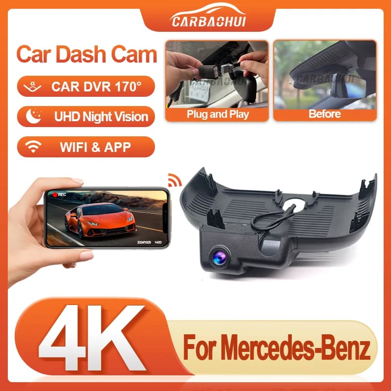 Plug and Play Car DVR Dash Cam Video for Mercedes Benz GLA H247 GLA180 GLA200 GLA220 GLA250 2024 Night Vision DashCam