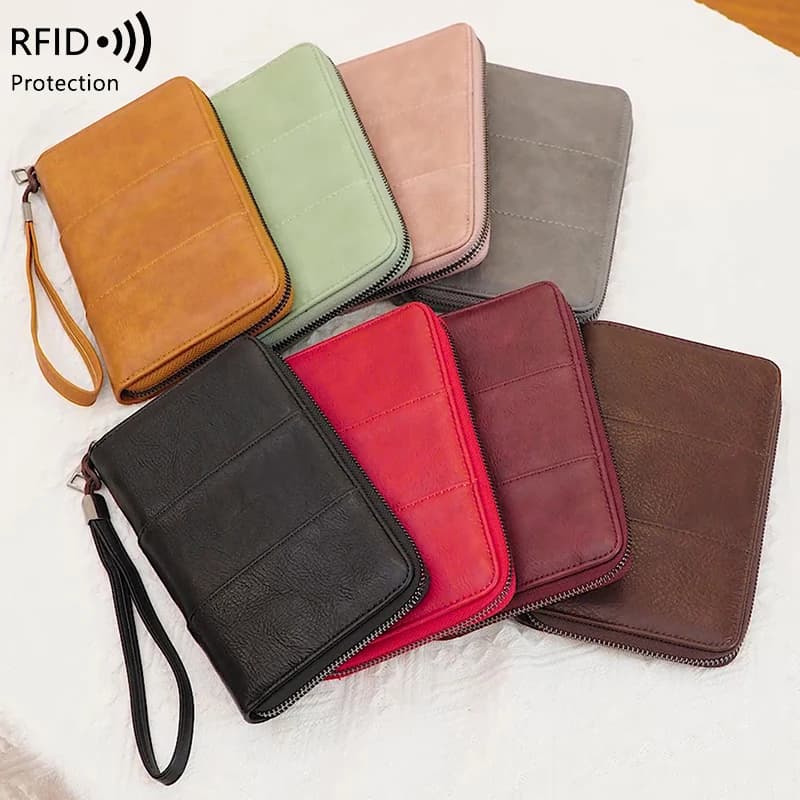 Portafoglio da Viaggio Multifunzione con Protezione RFID, Porta Passaporto e Organizzatore di Carte per Viaggi in Aeroporto