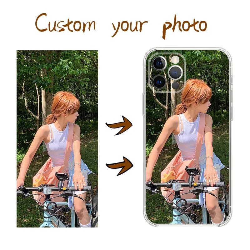 Cover Morbida in TPU Personalizzabile con Foto Fai-da-te per iPhone 17 16 15 14 13 12 11 Pro Xs Max SE 2020 2022 X XR Air 6s 7 8 Plus 16e