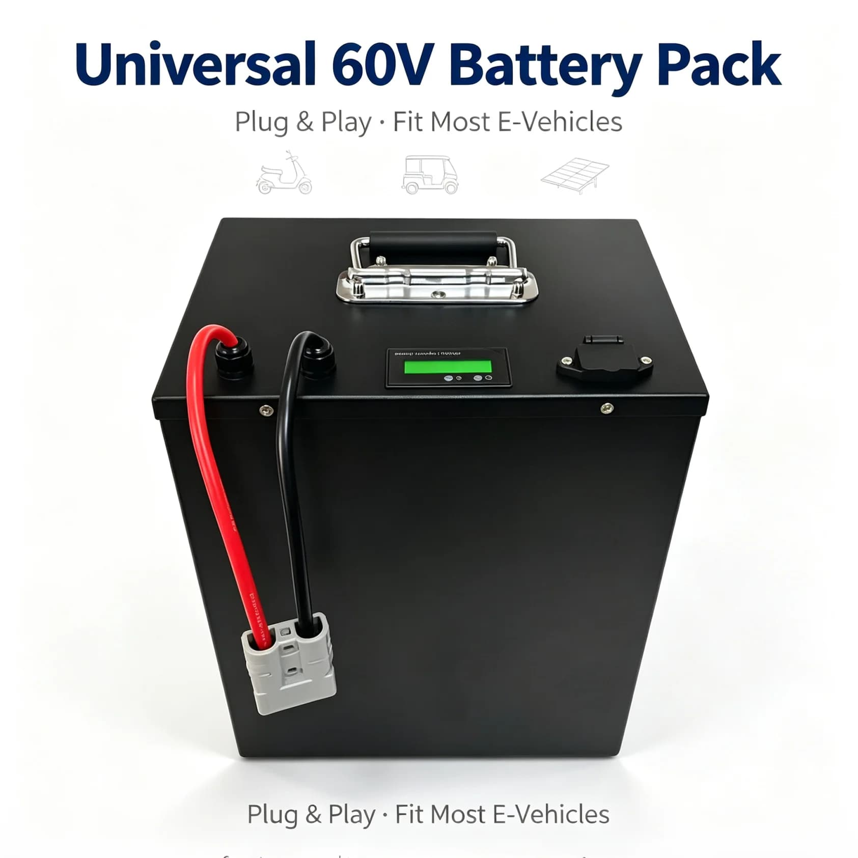 Universal 60V 40Ah-100Ah Li-ion Battery for Golf Cart, E-Bike, Solar & EV, Smart BMS, 1500+ Cycles, OEM Custom