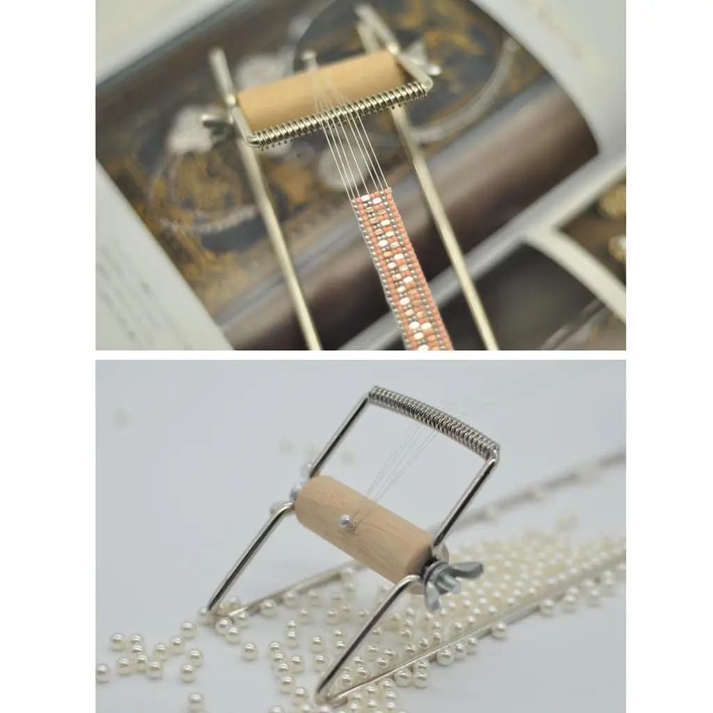 Wood Weaving Beading Loom Set for Jewelry Bracelets Necklaces Bead Loom Make DIY Handmade Knitting Tools