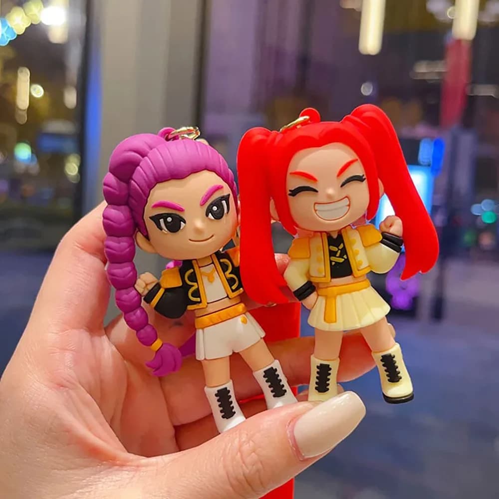 K-POP Demon Hunting 6th Generation Girl Group Keychain Cartoon Anime Figure Creativity Accessories Holiday Children Toy Gifts