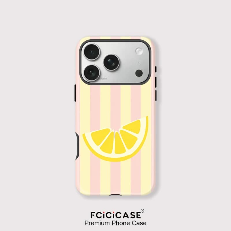 Fcicicase Luxury For Magsasfe Phone Case For iPhone Air 17 16 15 14 Plus 13 12 11 Pro Max Magnetic Wireless Charger Lemon Cover