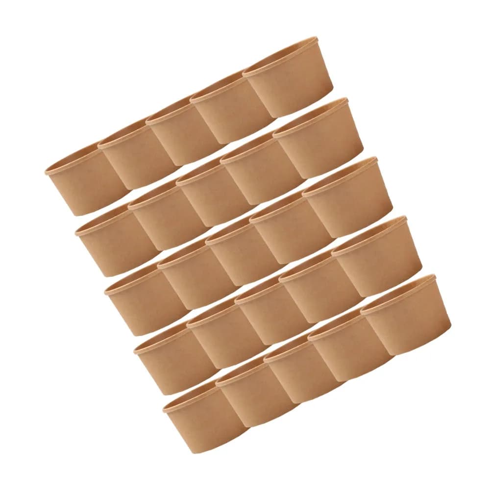 50 Pezzi Contenitori Alimentari in Carta Kraft Naturale da 8 Oz, Impilabili, Resistenti alle Perdite, Antigrasso, per Preparazione Pasti e Asporto, Ciotole per Zuppe e Dolci