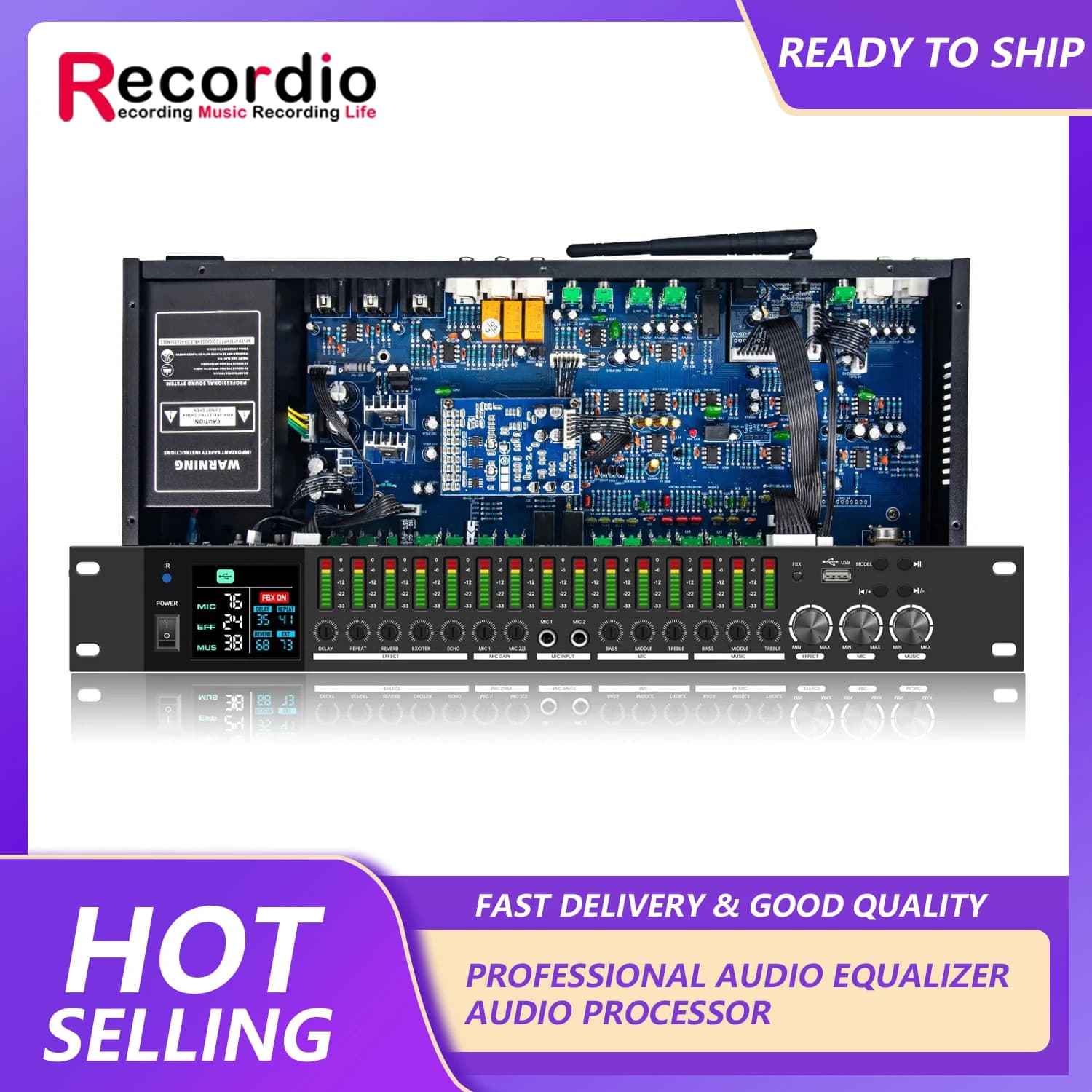 LD1500 sistemi Audio professionali equalizzatore ad effetto digitale con cancellazione del rumore per concerti sul palco del Karaoke