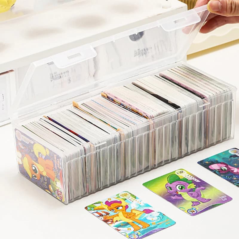 Nuova Scatola di Plastica Trasparente per Conservazione, Organizzatore da Scrivania per Fotocard e Piccole Carte, Scatola per Classificazione e Cancelleria
