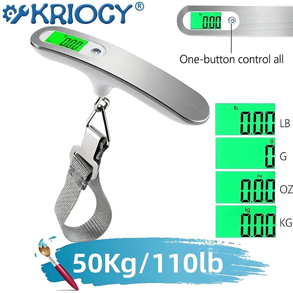 Bilancia digitale portatile sospesa LCD a forma di T Valigia per bagagli Bilancia per pesi per bagagli Bilancia elettronica da viaggio con cintura 50 kg/110 libbre