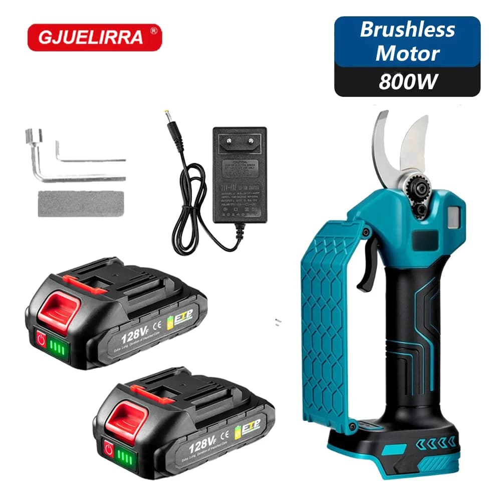 21V 30mm Brushless Electric Scissors for Powering Fruit Trees and Bonsai with Digital Battery Display, Compatible with Makita Batteries