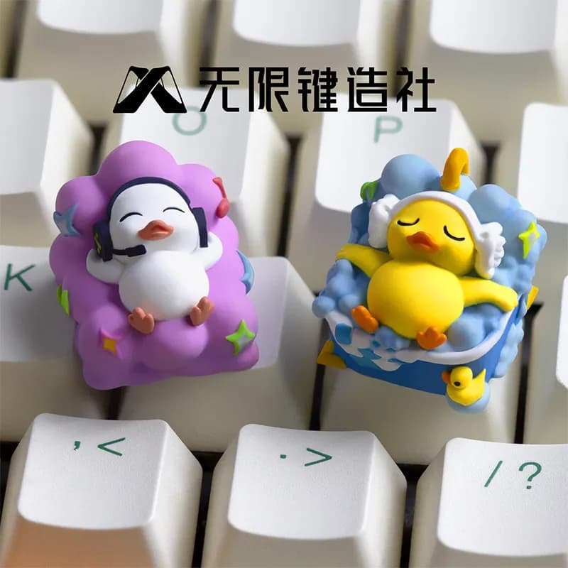 Wuxian Jianzaoshe Esc Keycap Original Lying Duck Series Simpatico Tasto Singolo Quadrato Personalizzato in Resina Artigianale per Tastiera Meccanica