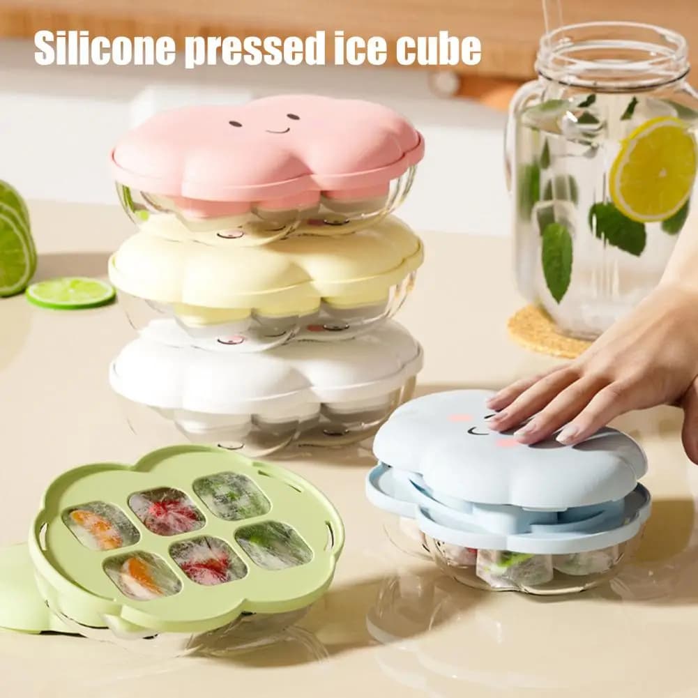 Stampo per Cubetti di Ghiaccio in Silicone, Set Mini Stampi per Ghiaccio con Stampo in Silicone Facile da Sgusciare, Impilabile e Antigoccia per Congelatore Domestico