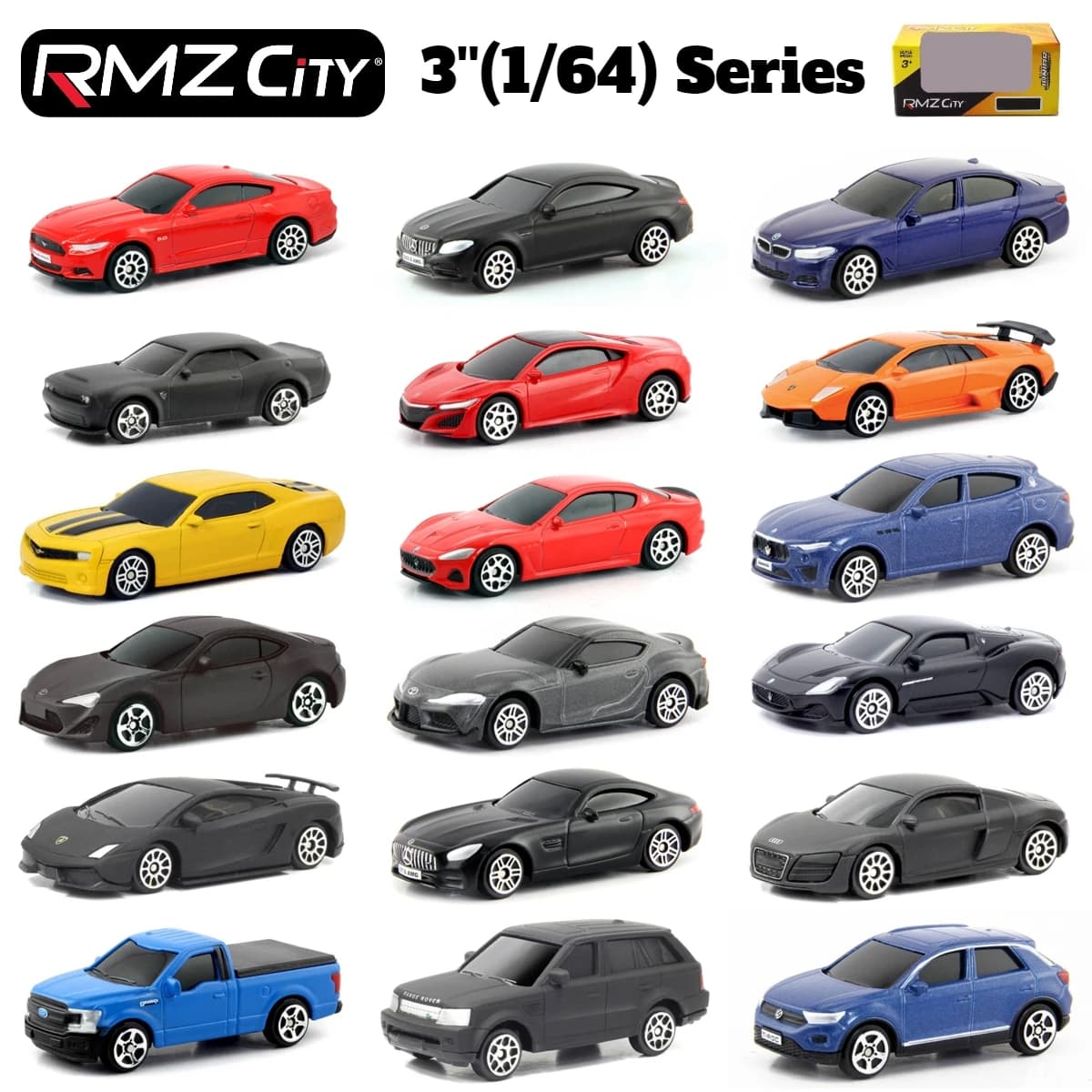 1/64 RMZ CiTY Diecast Model Car Toy Miniature Collezione di ruote libere da 3 pollici Adatto per Hot Wheels Regalo per bambini Ragazzi Kid