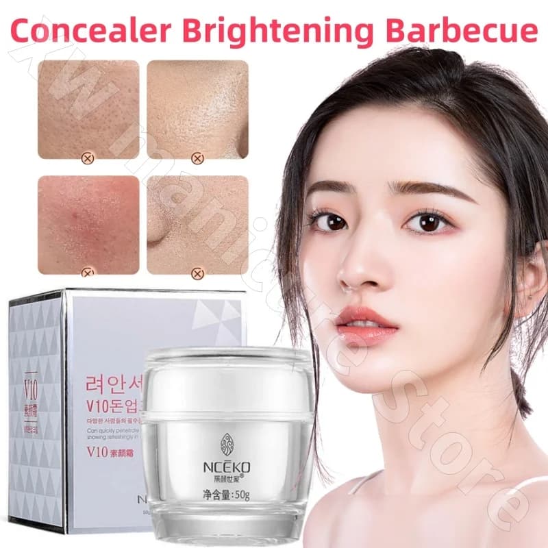 Liyan Shijia V10 Crema per trucco nudo Correttore per trucco nudo Idratante schiarente Crema base per il tono della pelle uniforme 50g