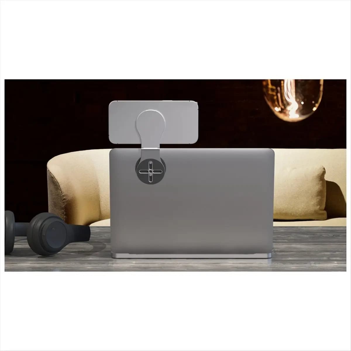 A64I For Stand Laptop Side Mount Phone Holder Desktop Magnetic Mount for Laptop for Stand Grey