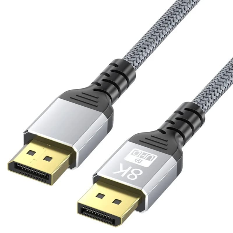 Cavo DisplayPort 8K per Laptop, PC, TV, Xbox, Proiettore, Monitor da Gaming, 120Hz 4K 240Hz 80Gbps HDR Video Audio