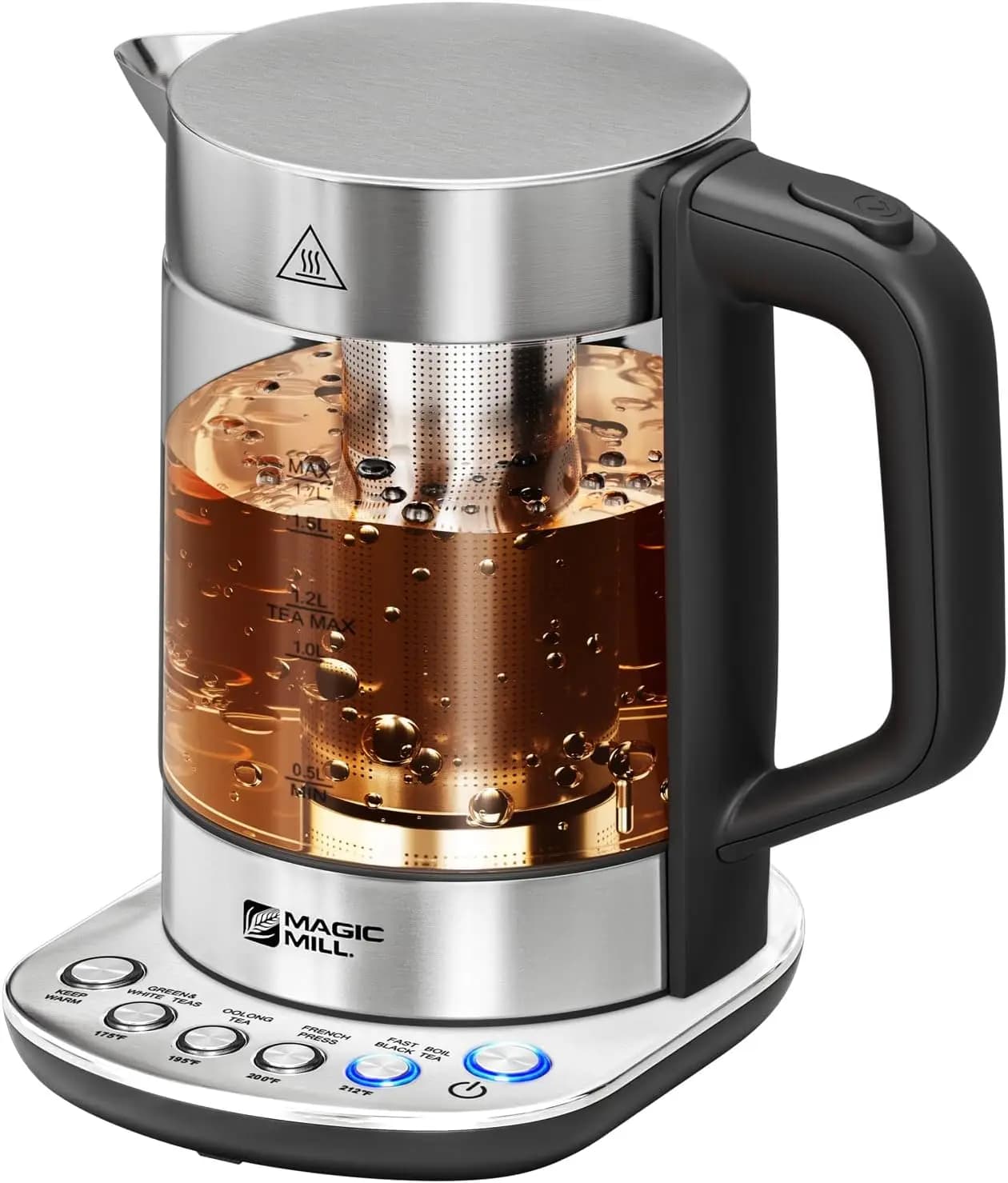 Professional electric kettle with infuser, temperature control, keeps warm, fast boiling, automatic shutdown, without BPA, 1.7 liters