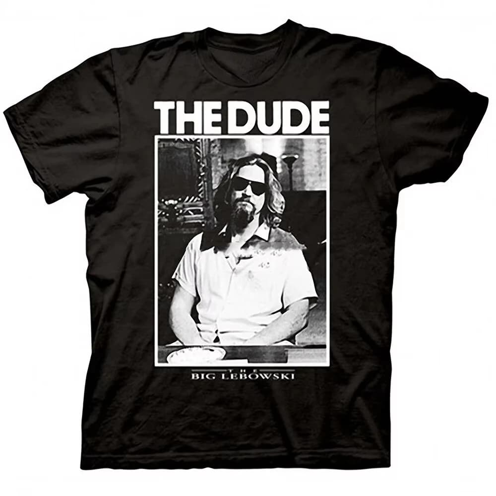 Nuova T-shirt Grafica Big Lebowski The Dude 2026 Nera Traspirante da Donna a Maniche Corte Stile Streetwear Casual