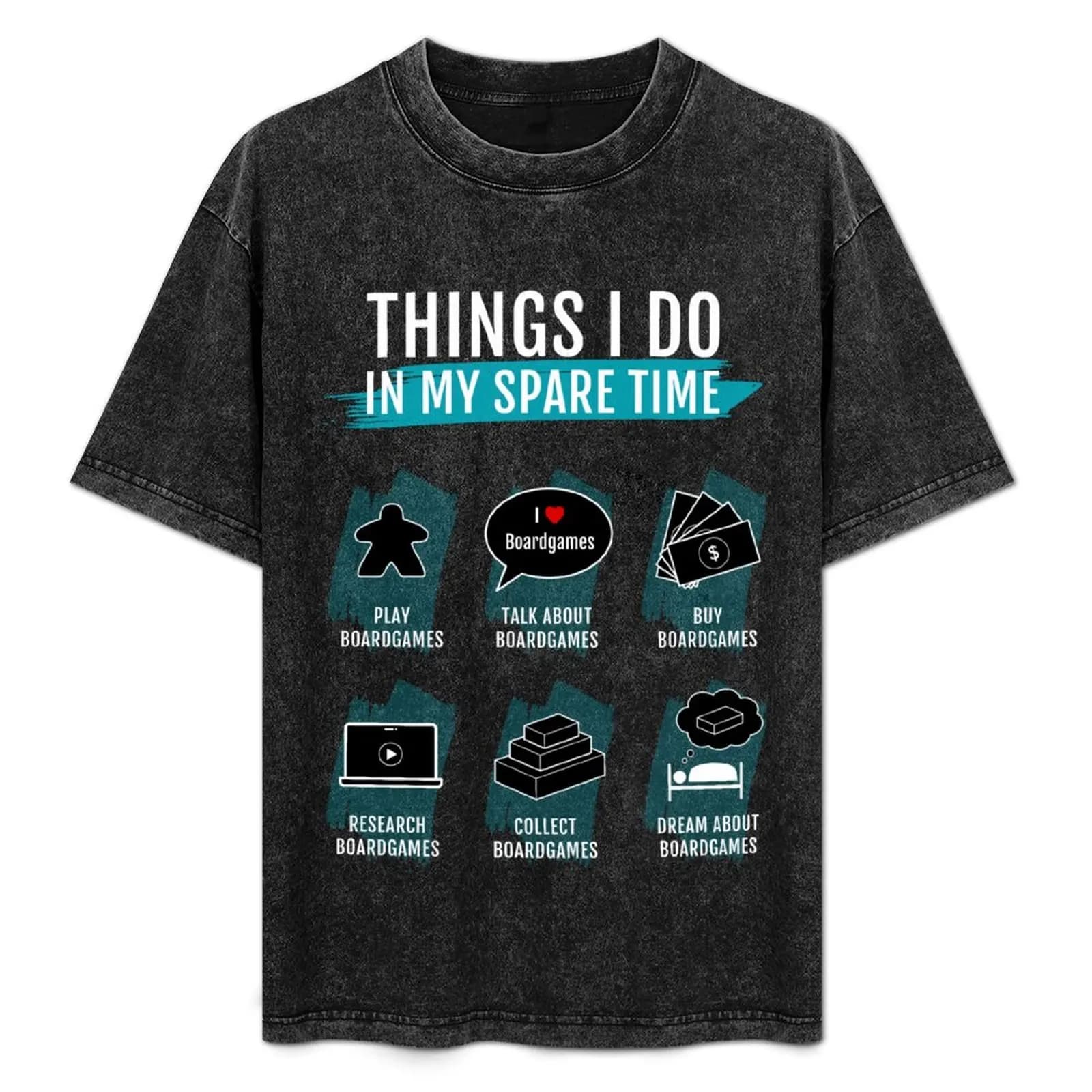 Cose che faccio nel tempo libero: giochi da tavolo T-shirt in cotone morbido anti-restringimento