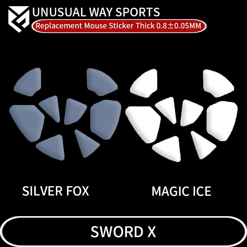 InsolitoWaySports Mouse Pattini Piedi WLmous Spada X Jianlai Superficie curvata PTFE Anti collasso Magia Ghiaccio Rosa Nero Argento Volpe