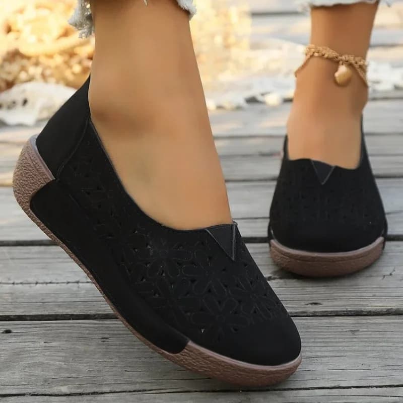 Mocassini con plateau da donna primavera autunno Mocassini con zeppa comfort in vera pelle da donna Scarpe casual slip on ortopediche