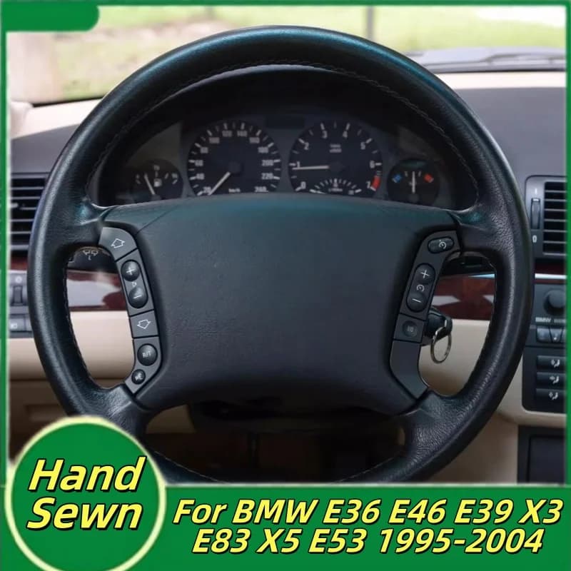Coprivolante per auto cucito a mano in pelle microfibra per BMW E36 E46 E39 X3 E83 X5 E53 1995-2004 Accessori interni per auto
