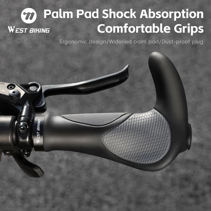 WEST BIKING Manopole Ergonomiche per Bicicletta, Antiscivolo e Ammortizzanti, Universali per MTB, Copri Manubrio Confortevoli per Ciclismo