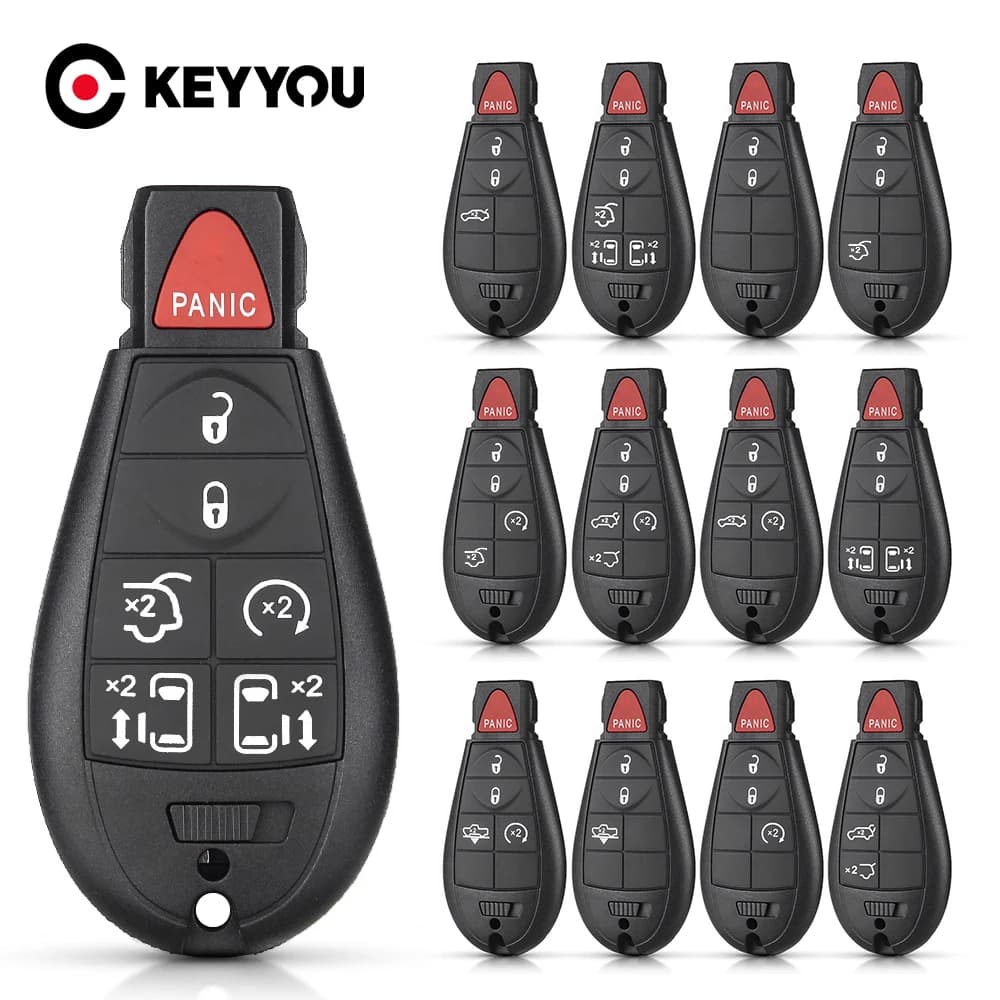 KEYYOU Chiave A Distanza Dell'automobile Intelligente Borsette Per Chrysler Town & Country Jeep Grand Cherokee Dodge Magnum Durango 2/3/4/5/6/7 Bottoni caso