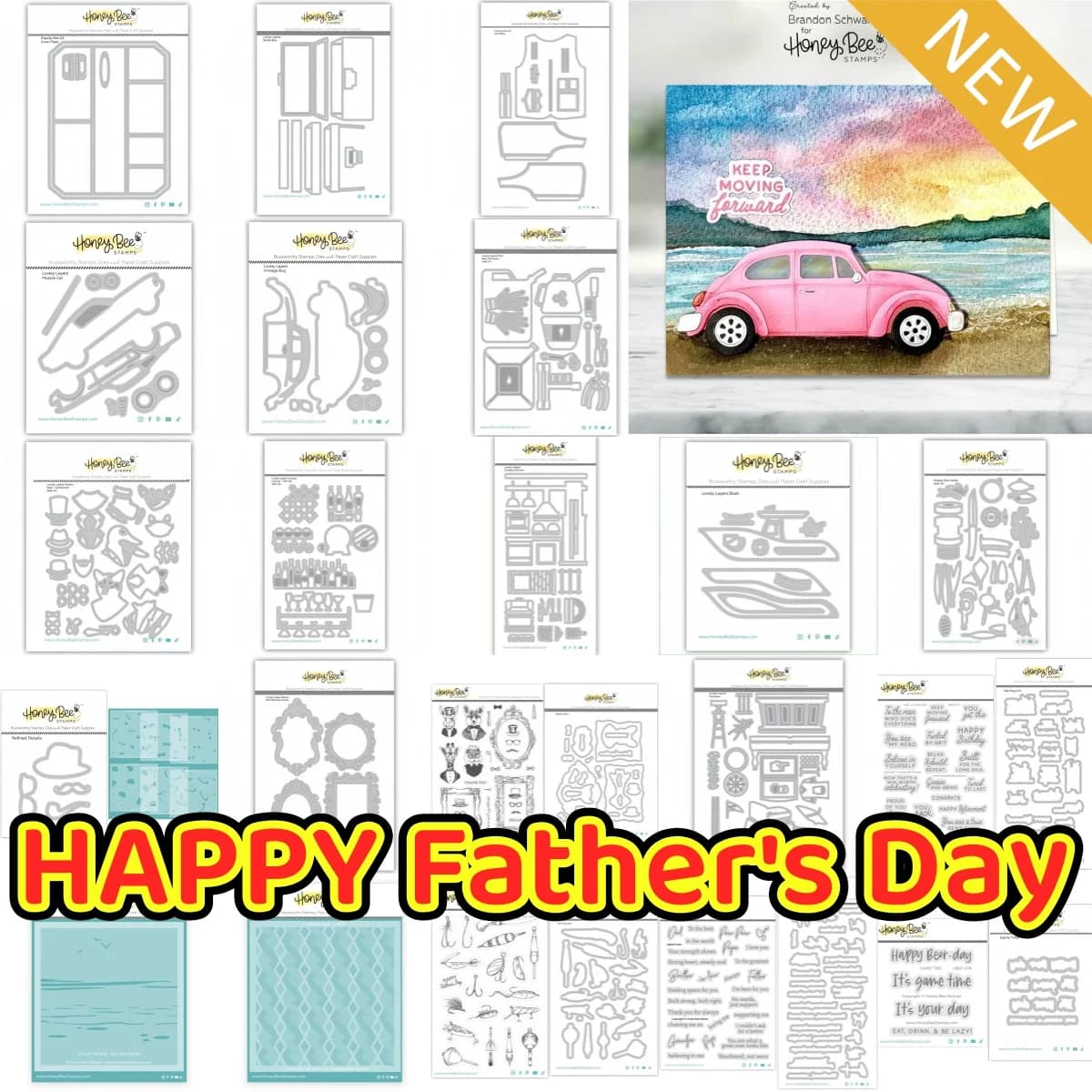 Metal stems, transparent stamps and stencils for DIY Scrapbook and tickets, with motifs: Father 2026, New Fishing Vest, Box Door Tools, Boat, Car, Kitchen, Cutting Metal, February