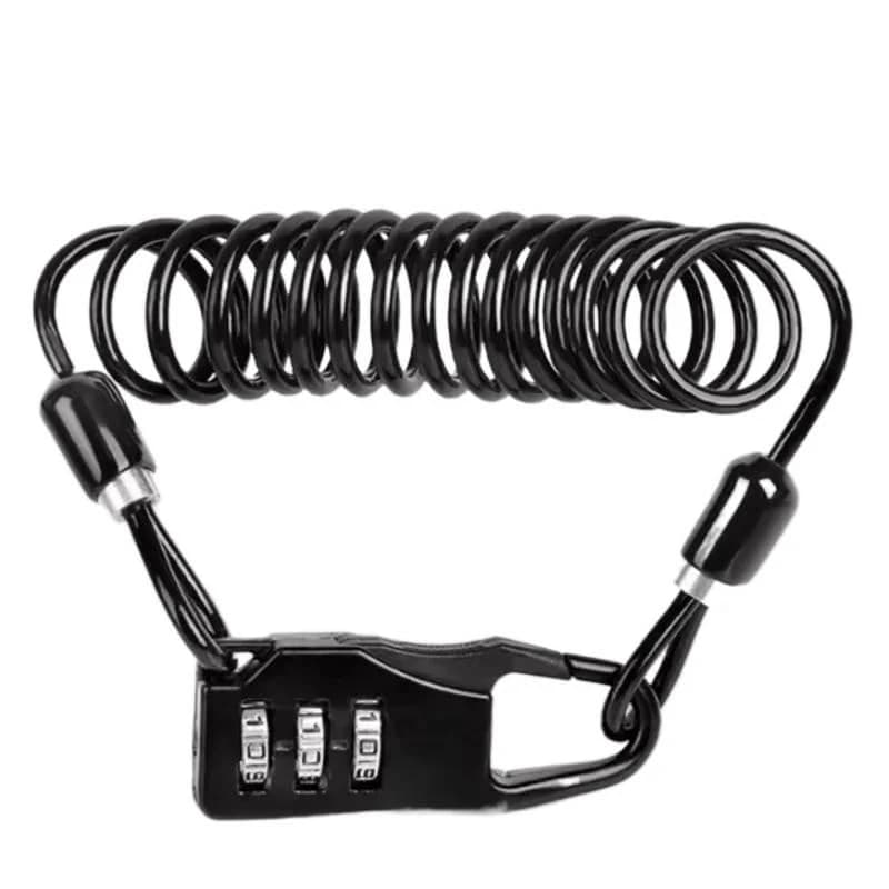 Multifunctional lock for Helmet with Password, Portable Security Cable for Mountain Bike, Bicycle, Moto and E-Bike