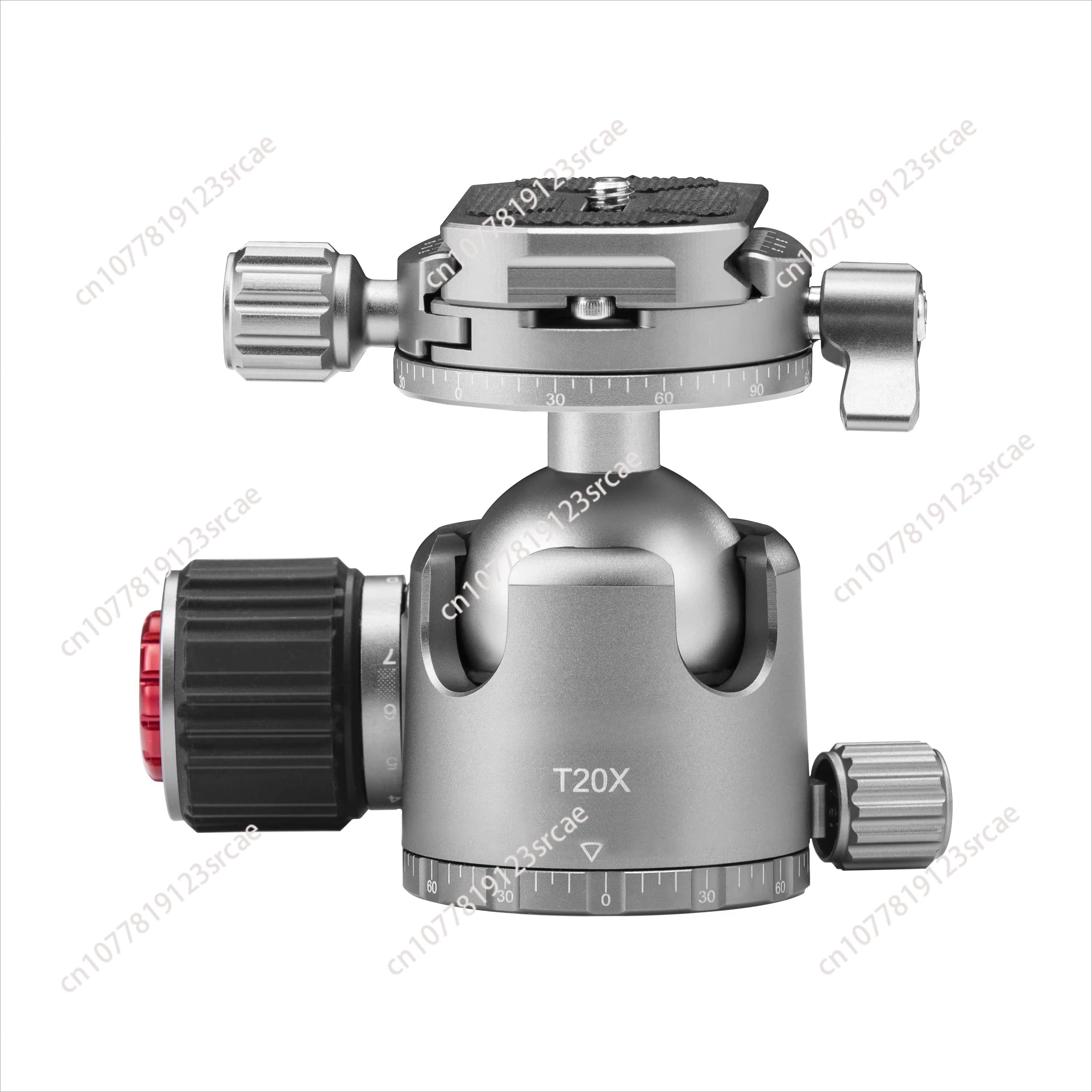 Ball head bracket for camera tripod with T30X ball head, 44 mm ball diameter, 360 degree rotating panoramic head in metal