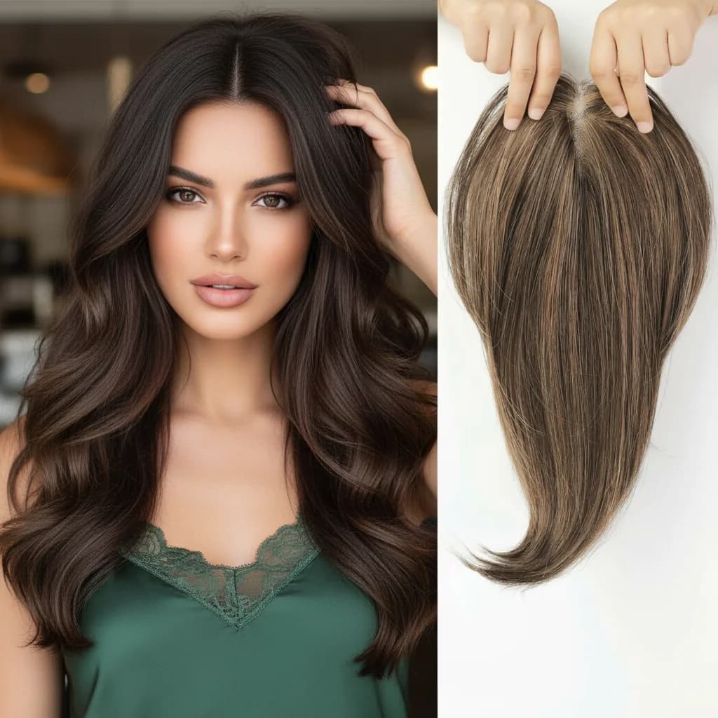 Lotti all'ingrosso Topper per capelli umani al 100%. | Posticci con clip | MOQ basso per Dropshipping | Spedizione veloce e affidabile