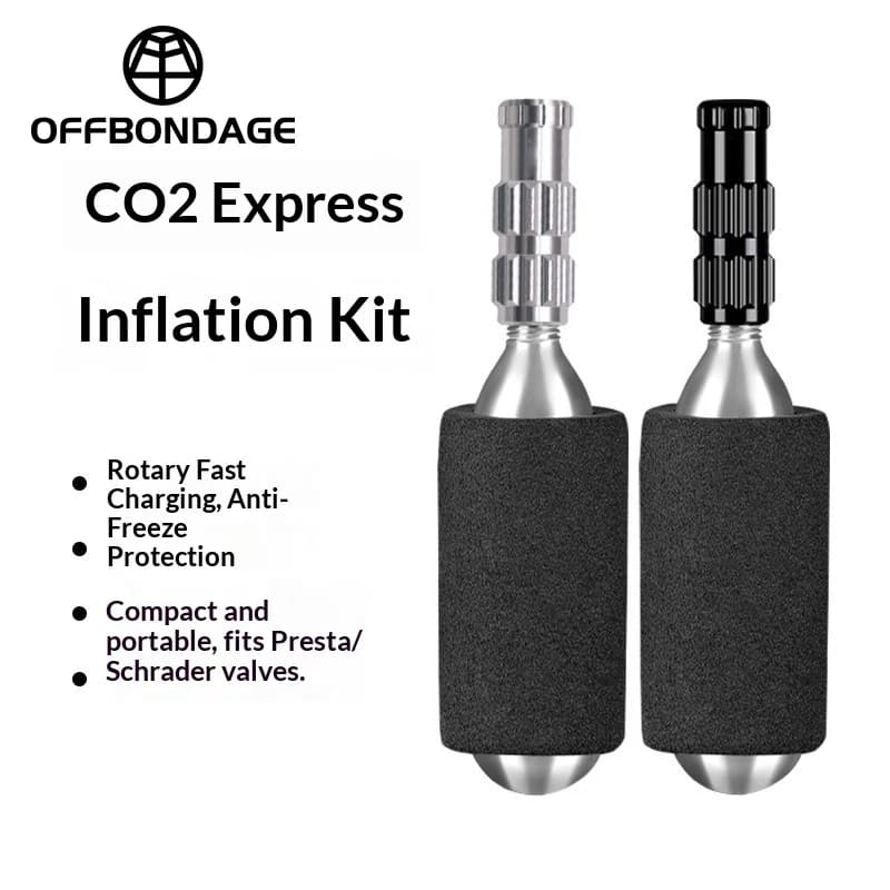 Pompa per Bicicletta CO2 OFFBONDAGE, Kit di Gonfiaggio Rapido Portatile, Pompa in Lega di Alluminio AV/FV Senza Bombola, Accessori per MTB