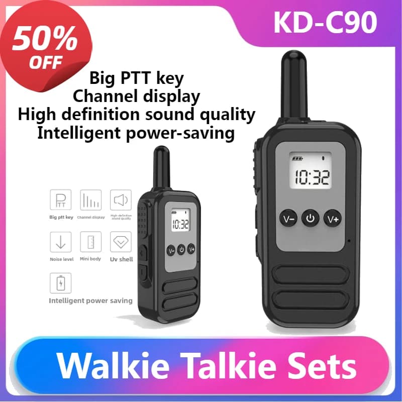 KD-C90 2 pezzi mini radio portatile portatile comunicador a lungo raggio per bambini walkie talkie radio bidirezionale display LCD