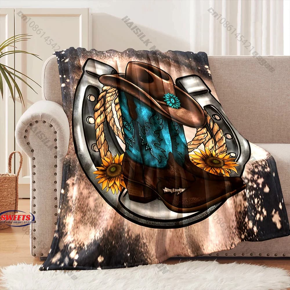 Coperta rustica a tema western, disponibile in diverse misure, per cameretta bambini e adulti, soggiorno, divano, decorazione, regalo raffinato