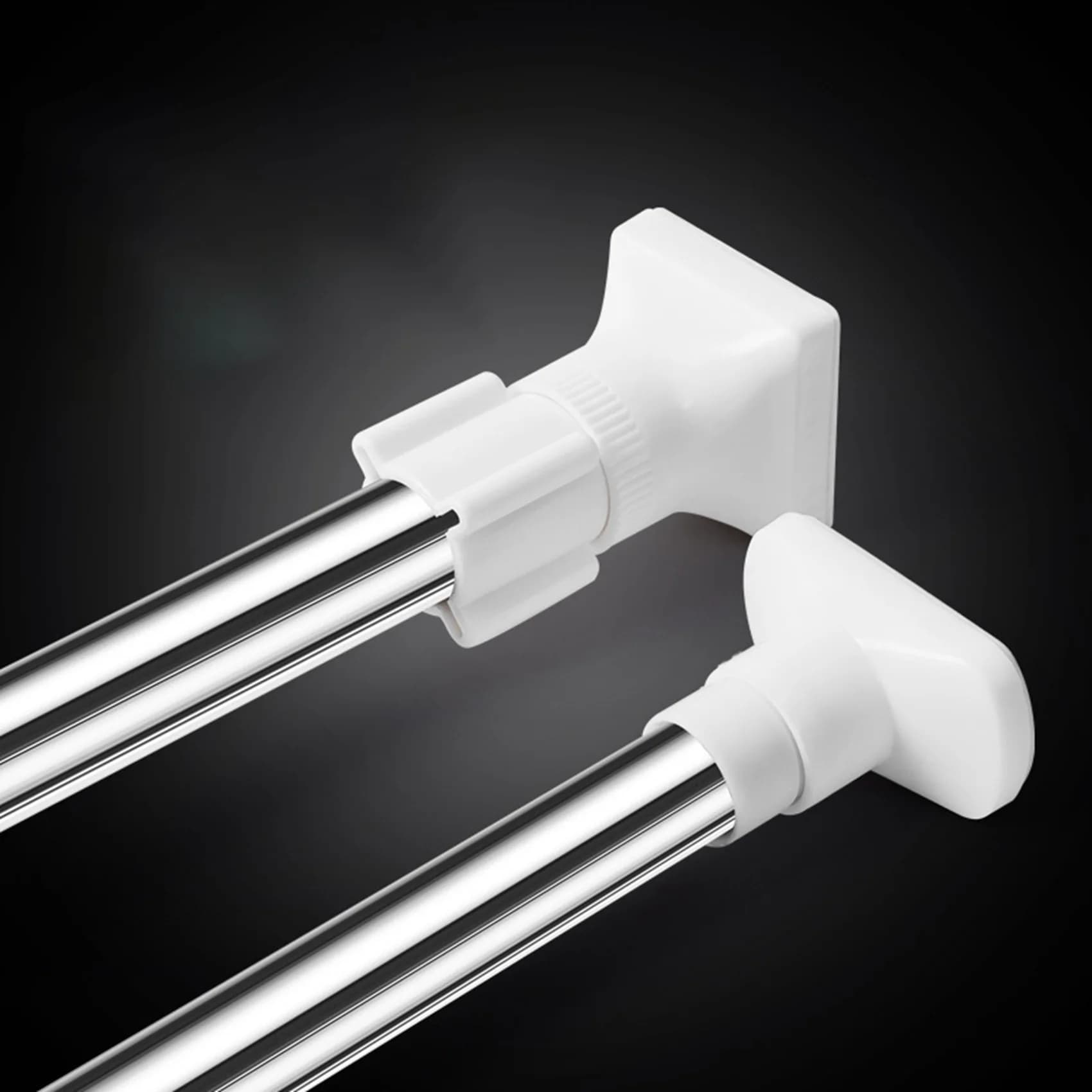 2X Telescopic Adjustable Rod Clothes Dryer Tension Rod Bathroom Rail Can Be Used For 27.56-39.37In Space-AT30