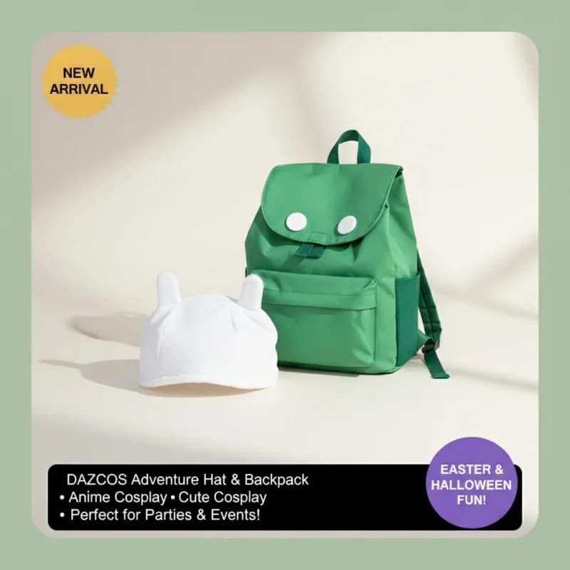 COSAnime Cosplay Finn Hat Backpack Cute White Bunny Ears Easter Costume Halloween Accessory