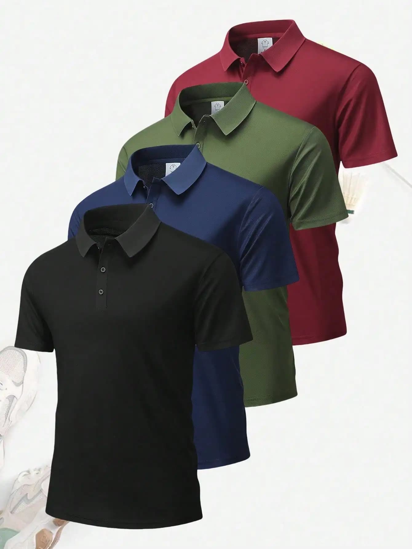 Polo da Uomo Traspirante ad Asciugatura Rapida, Maglietta Casual a Maniche Corte per Sport all'Aperto e Uso Quotidiano