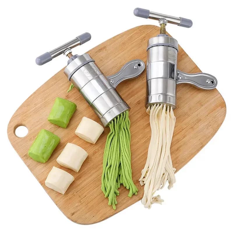 Macchina per noodle in acciaio inossidabile con 5 modelli di tagliatelle manuali Pressa per pasta Utensili da cucina Spremiagrumi per frutta e verdura