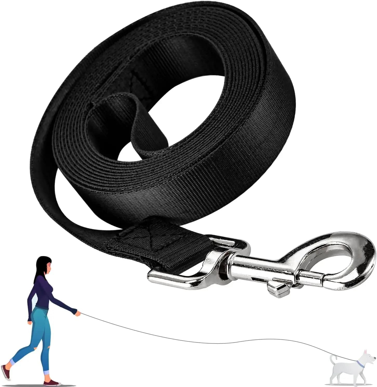 Guinzaglio per Addestramento Cani in Nylon 3/6/10/15M, Corda di Trazione per Cani Piccoli, Medi e Grandi, Resistente per Passeggiate, Corsa e Addestramento