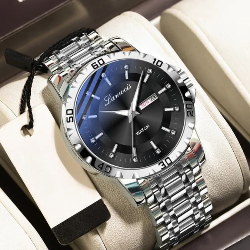Men's Watch, Luminous Working Quartz Watch With Random Fashion Steel Belt Calendar