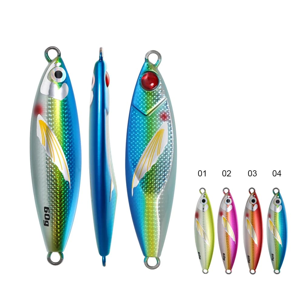 CASTFUN Glow in the Dark 40g 60g 80g 100g Jig Lure Metal Jig Fishing Lure Esca per pesca in acqua salata Esca per jigging lento