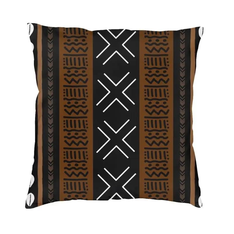 African Tribal Bogolan Cushion Cover Sofa Living Room Ethnic Bohemian Motif Square Throw Pillow Case 40x40