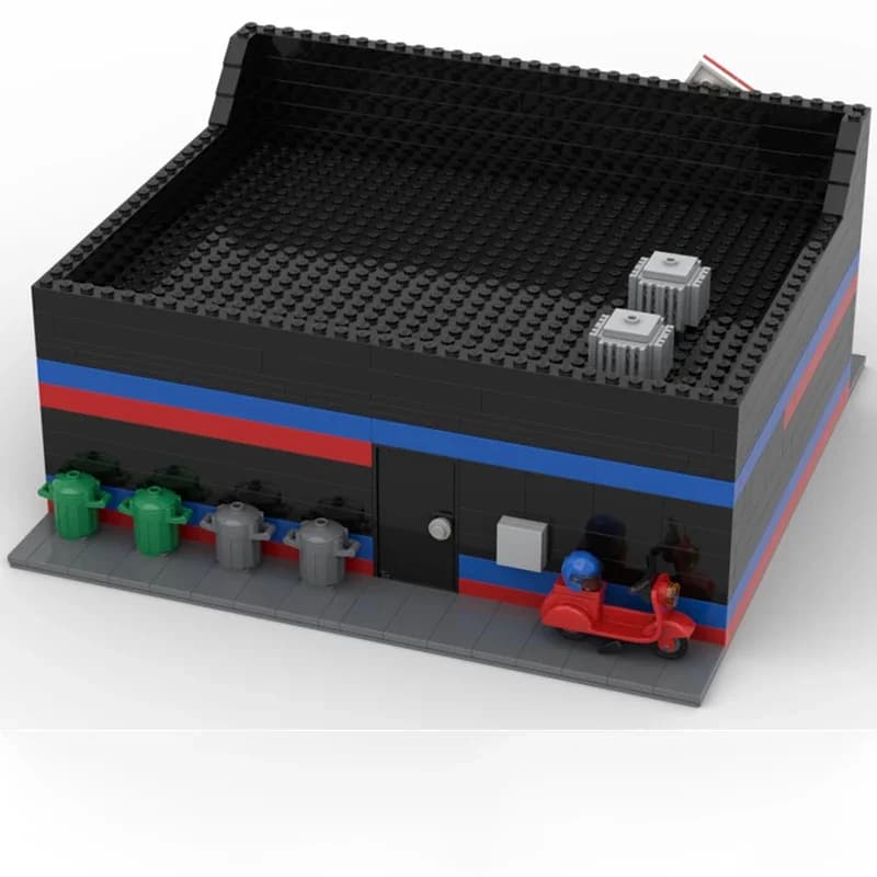 Set di Costruzioni MOC da 835 Pezzi, Modello di Pizzeria Domino's, Kit Modulare per Costruire un Negozio, Blocchi da Costruzione Fai-da-Te, Regalo di Compleanno