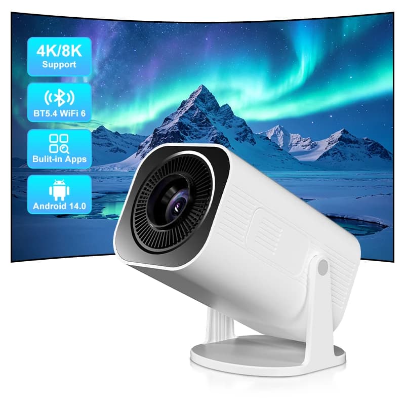 Salange P330 Android 14 Mini Projector 4K 8K Support,Native 1080P WiFi 6,Bluetooth 5.4,Auto Keystone,Smart Projector for Bedroom