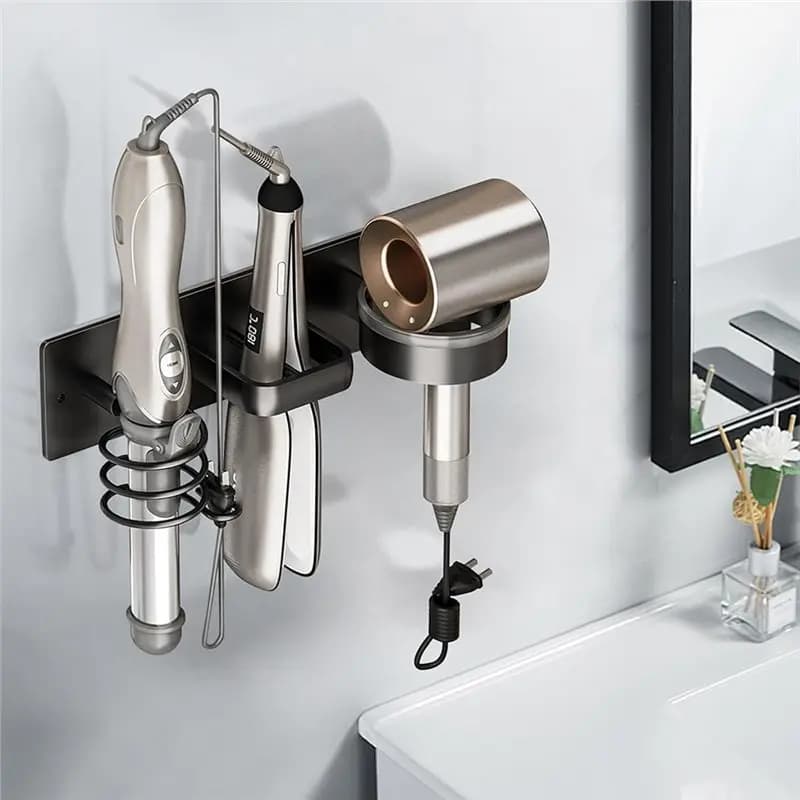 SYW wall support for hair dryer, iron and plate - Metal hairdryer door